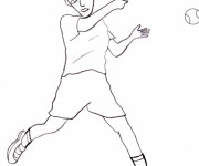 Coloriage Joueur de Tennis facile