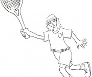 Coloriage Joueur portant La Raquette de Tennis
