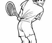 Coloriage Le Forehand de Tennis