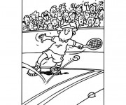 Coloriage Le Joueur de Tennis rate La Balle