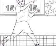 Coloriage et dessins gratuit Match de Tennis à imprimer