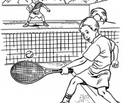 Coloriage Match de Tennis pour Enfants