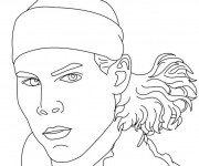 Coloriage Nadal Joueur de Tennis