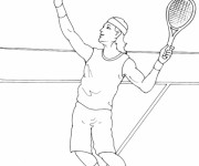 Coloriage Service de Tennis