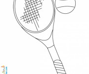 Coloriage Tennis Balle et Raquette