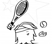 Coloriage Tennis humour