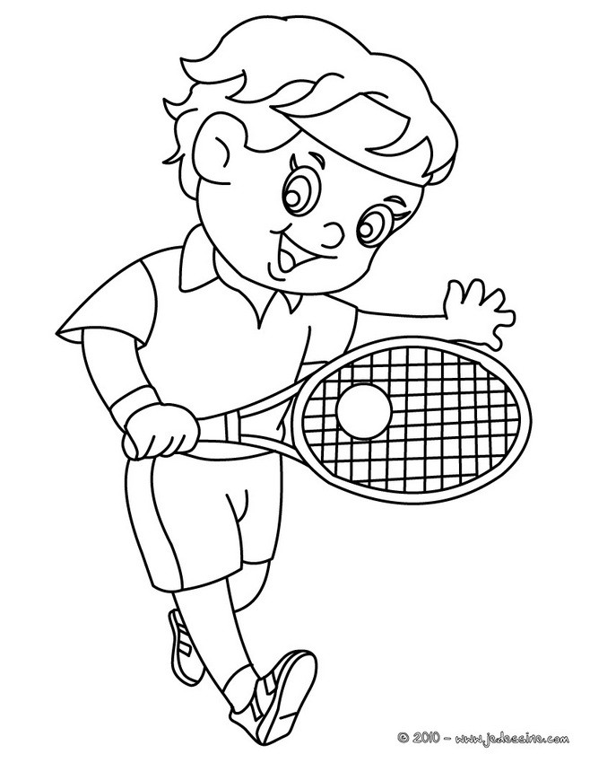 Coloriage et dessins gratuits Tennis pour enfants à imprimer