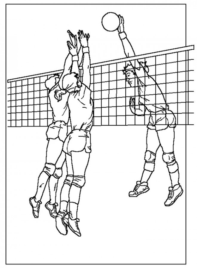 Coloriage et dessins gratuits Attaque de Volleyball à imprimer