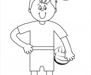 Coloriage Fille et Ballon Volleyball