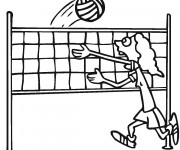 Coloriage Joueur de Volleyball drôle