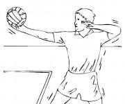 Coloriage Joueur Volleyball lance Le Ballon