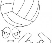 Coloriage Le Ballon Volley simplifi&eacute;