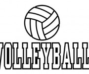 Coloriage Le Sport collectif Volleyball en noir