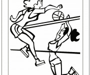 Coloriage Match de Volleyball f&eacute;minin