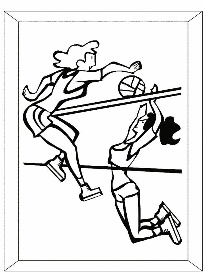 Coloriage et dessins gratuits Match de Volleyball féminin à imprimer