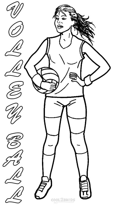 Coloriage et dessins gratuits Une Fille joueur de Volleyball à imprimer