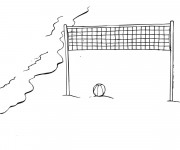 Coloriage Volleyball sur la plage