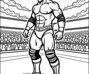 Coloriage Batista lutteur en noir et blanc