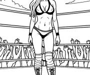 Coloriage et dessins gratuit Becky Lynch sur le tapis de Catch à imprimer