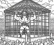 Coloriage Cage de combat WWE en ligne