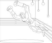 Coloriage Catcheur de WWE en sautant sur le tapis