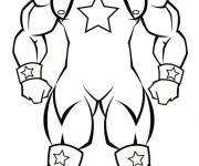 Coloriage et dessins gratuit Catcheur de WWE tout muscl&eacute; à imprimer