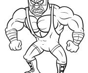 Coloriage Catcheur &eacute;nerv&eacute; de cartoon