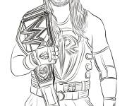 Coloriage Catcheur Mighty Roman Reigns WWE