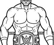 Coloriage Catcheur qui porte la ceinture de la WWE