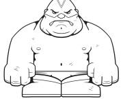 Coloriage Catcheur qui vous fait rire