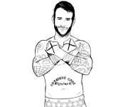 Coloriage CM Punk catcheur confiant