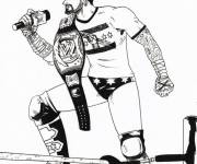 Coloriage CM Punk prends le mike