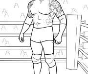 Coloriage Dave Bautista debout sur le ring