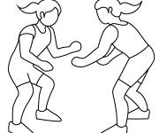 Coloriage Des filles lutteurs de WWE