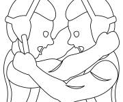 Coloriage Des lutteurs professionnels