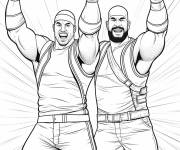 Coloriage Deux catcheurs WWE imprimable