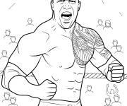 Coloriage Dwayne Johnson de la WWE