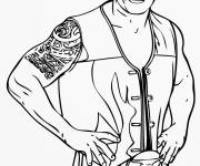 Coloriage Dwayne Johnson WWE