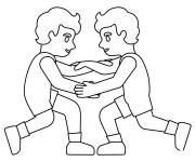 Coloriage Enfants catcheurs