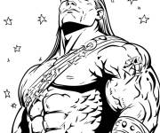 Coloriage H&eacute;ros de la WWE avec des &eacute;toiles