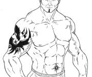 Coloriage H&eacute;ros de WWE tatou&eacute;