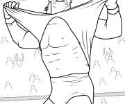 Coloriage Hulk Hogan, lutteur de la WWE, d&eacute;chire son ti shirt