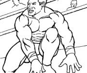 Coloriage et dessins gratuit John Cena Chibi assis le tapis à imprimer