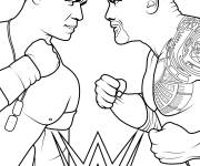 Coloriage John Cena contre The Rock WWE