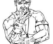 Coloriage John Cena en geste de victoire