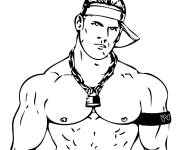 Coloriage et dessins gratuit John Cena en s&eacute;ance de shooting à imprimer
