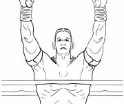 Coloriage John Cena et le signe de la victoire