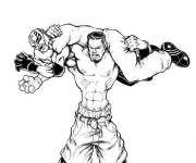 Coloriage John Cena et son attaque puissant
