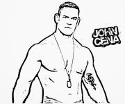 Coloriage et dessins gratuit John Cena r&eacute;aliste à imprimer