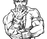 Coloriage et dessins gratuit John Cena WWE te montre ses bracelets à imprimer